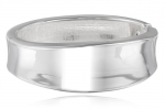 Kenneth Cole New York Shiny Metals Silver Sculptural Hinged Bangle Bracelet, 7.5