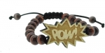 POW Pendant Good Wood Quality LMFAO Maple Replica Bracelet, Hip Hop Bracelet (Brown)