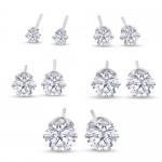 Round Clear Cubic Zirconia Stud Earring Set (5 Pairs)
