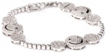 CZ by Kenneth Jay Lane Trend Cubic Zirconia Rhodium-Plated Smile Face Straight Line Bracelet