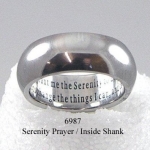 Stainless Steel Men or Womens Band Ring with Serenity Prayer Inscriptions Size 12