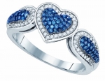 Ladies 10K White Gold .40ct Heart Diamond Ring
