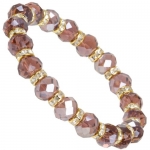 Heirloom Finds Amethyst Lux Crystal Sparkle Stretch Bracelet with Crystal Rondels