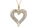 Diamond Heart Pendant Necklace 1/2 Carat (ctw) in 10K Yellow Gold with Chain