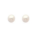 .925 Sterling Silver Rhodium Plated 5mm Pearl Stud Earrings with Screw-back for Children & Women