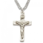 1 Sterling Silver Engraved Crucifix on 20 chain