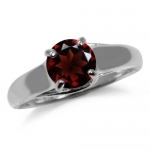 1.59ct. Natural Garnet 925 Sterling Silver Solitaire Ring Size 8