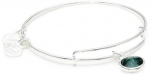 Alex and Ani Bangle Bar May Birthstone Shiny-Silver Expandable Bracelet