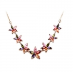 Fineplus Fashion Colorful AAA Zircon Flower Necklaces For Womens Champagne