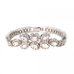Fineplus Womens Luxury Zircon Pendant Charm Bracelet White Gold 7.48 Inch