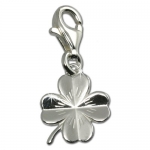 SilberDream Charm shamrock, 925 Sterling Silver Charms Pendant with Lobster Clasp for Charms Bracelet, Necklace or Charms Carrier FC502