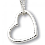 Sterling Silver Floating Heart Necklace with 16 Inch Sterling Silver Chain