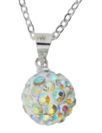 White AB Pave Bead Disco Ball Swarovski Crystal Pendant with 16 Sterling Silver Chain, Lowest Price for a Limited of Time, #10