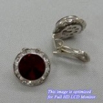 Siam Red Crystal Clip Earring. Swarovski Elements. Size 0.5 H.