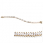 PalmBeach Jewelry 8304_ 13.25 TCW Marquise-Cut Cubic Zirconia 14k Yellow Gold-Plated Tennis Bracelet 7 1/4