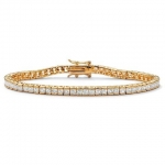 PalmBeach Jewelry 48850 5.58 TCW Princess-Cut Cubic Zirconia 18k Yellow Gold Over Sterling Silver Tennis Bracelet 7 1/2