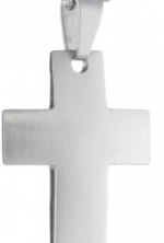 Men's Stainless Steel Convex Cross Pendant Necklace
