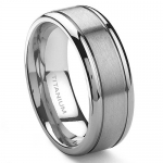 Titanium 8mm Grooved Wedding Ring Sz 9.0 SN#227