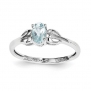 Sterling Silver Aquamarine Ring, Size 9