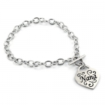 Stainless Steel Nana Heart Tag Bracelet - 7.5 Inches