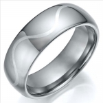 Unique Mens Tungsten Wave Ring Engagement Wedding Band 8mm (13)