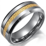 Impressive Tungsten Ring Mens Wedding Band 8mm (Gold Silver) - Free Shipping (9)