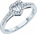 Ladies 14k White Gold .15 Ct Heart Shaped Diamond Ring