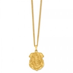 Gold-plated St. Michael Medal Necklace - 24 Inch - JewelryWeb