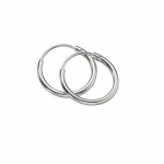 Continuous Endless Hoop Round Circle Medium Sterling Silver Earrings 16mm