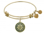 Antique Yellow Smooth Finish Brass compass Angelica Expandable Bangle