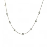 18 Sterling Silver Crytal Diamond-Like Cubic Zirconia Chain Necklace by the Inch