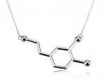 Dopamine necklace, Dopamine Molecule Necklace, Chemistry Necklace (22 Inches)