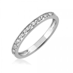 10k White Gold Diamond Wedding/Anniversary Ring Band (HI, I2-I3, 1/8 carat)