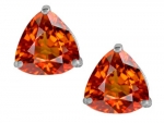 Star K Trillion 7mm Simulated Orange Mexican Fire Opal Earring Studs