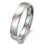 Women - Size 7 - KONOV Jewelry Mens Womens Hearte Stainless Steel Promise Ring Real Love Couples Wedding Bands