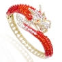 Gold-Tone Dragon Bracelet Red Austrian Crystal