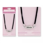 Simply Beautiful Mother Mom Necklace Silver With Black Band
