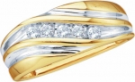 Men's 10k Yellow and White Gold .25 Ct Round Cut Diamond Ring
