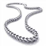 KONOV Jewelry Stainless Steel Mens Necklace Link Chain - Silver - Length 22 inch