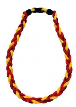 Germanium Titanium Necklace, 22 Inches, Baseball Necklace, Red and Yellow, #57
