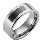 Modern Art Statement Rectangle Mens Tungsten Band Ring - Free Shipping (8)
