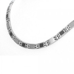Stainless Steel Necklace/Chain with Black Weaved carbon Fiber