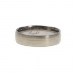 Titanium Wedding Ring with 14k Gold Inlay - Size 11