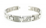 Tioneer Men's Titanium Bracelet w/ Cubic Zirconia 8.75