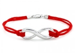 Tioneer Sterling Silver Lobster Clasp Infinity Red Rope Bracelet 7