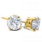 3/4ct Round Diamond Stud Earrings in 14k Yellow Gold
