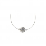 .925 Silver 4mm Crystal, 10mm Pearl 10mm Cubic Zirconia Clustered Necklace Made with Swarovski Elements