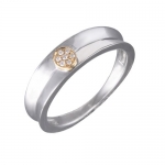 10k Yellow Gold and Silver Diamond Wedding/Anniversary Ring Band (GH, I2-I3, 0.03 carat)