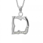 Men's Sterling Silver Alphabet Initial Letter D Diamond Pendant Necklace (HI, I, 0.07 carat)