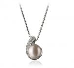 PearlsOnly Claudia White 7.0-7.5mm AA Freshwater Sterling Silver Cultured Pearl Pendant
